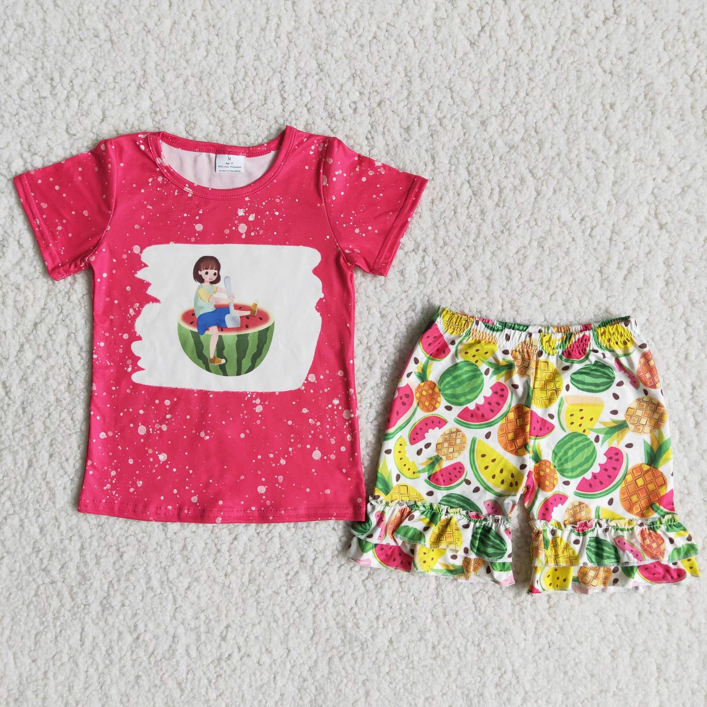 watermelon girl shorts set