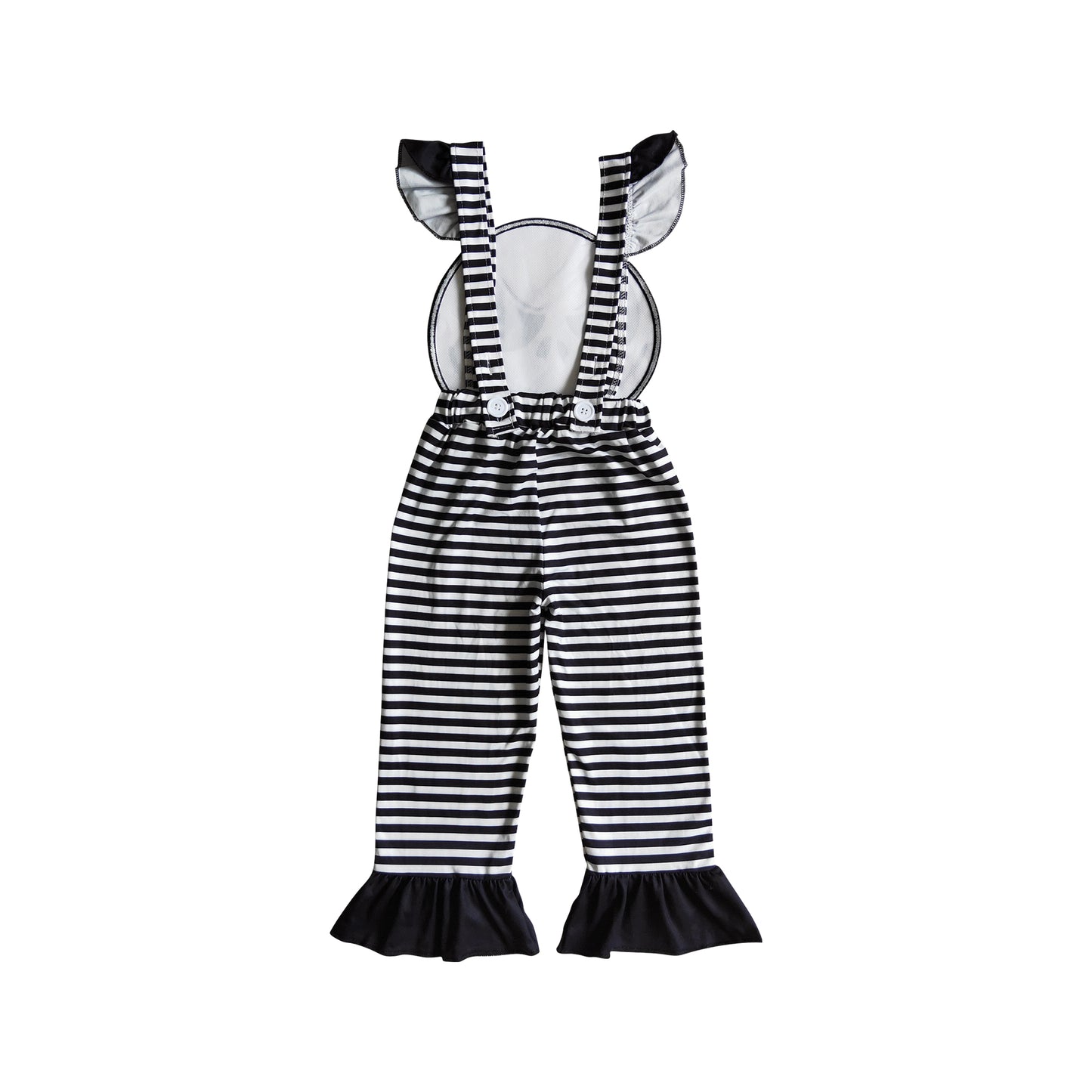 kids girl halloween black stripe overall jumpsuit