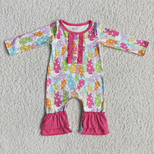 Cute Pink Bunny Romper for Easter