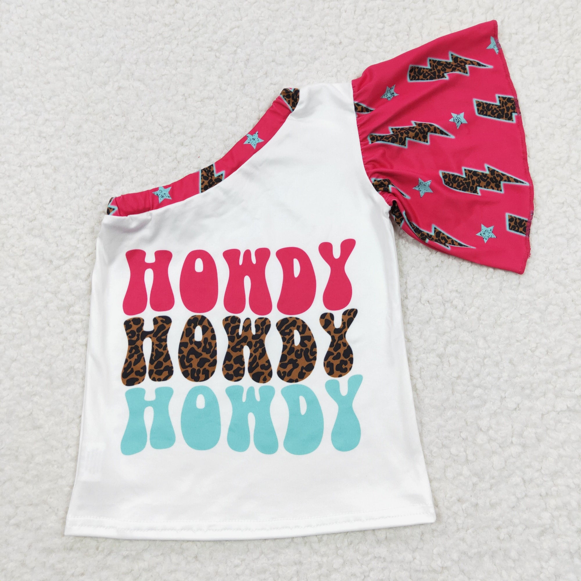 girl one sleeve summer shirt howdy