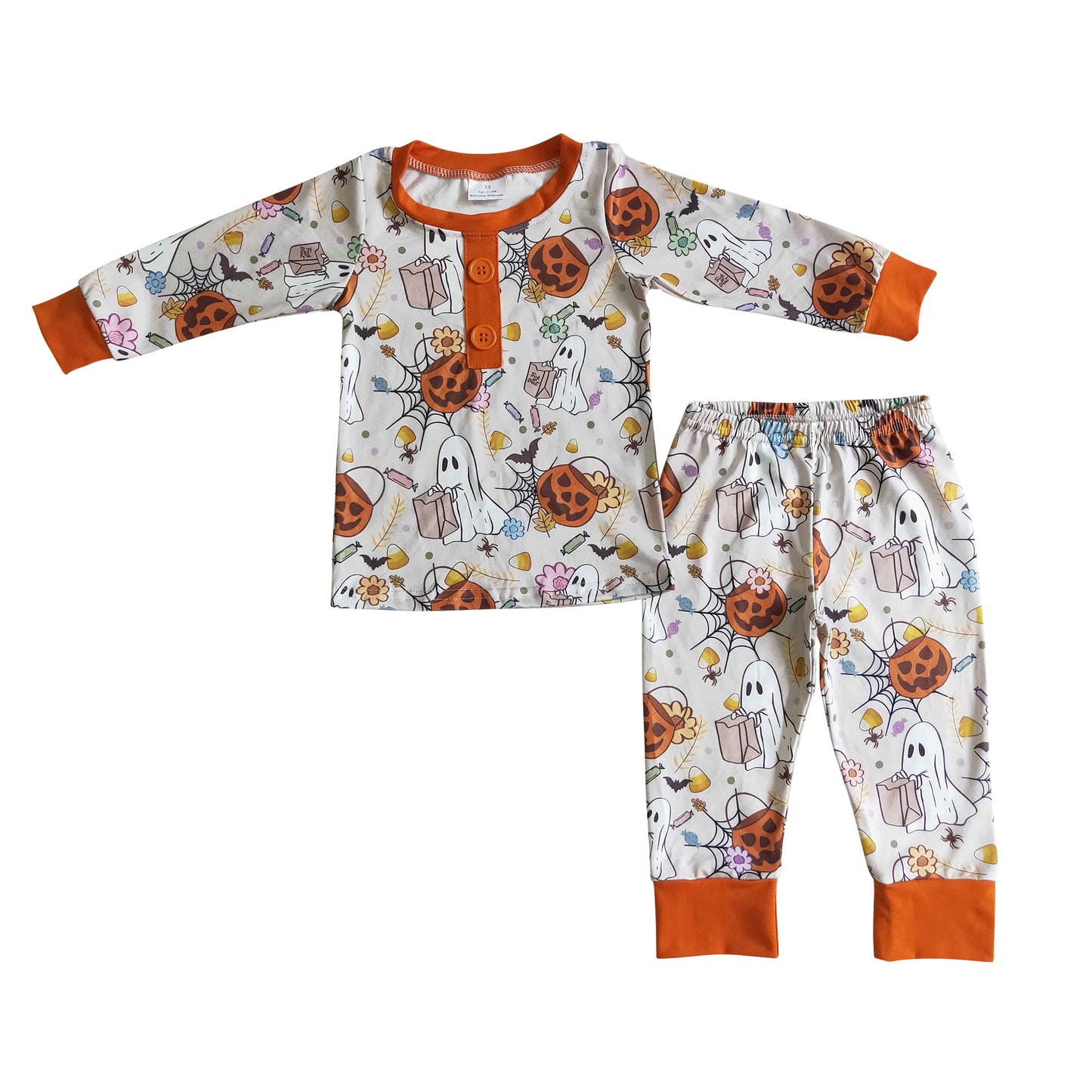 ghost spider web boy halloween pajamas set