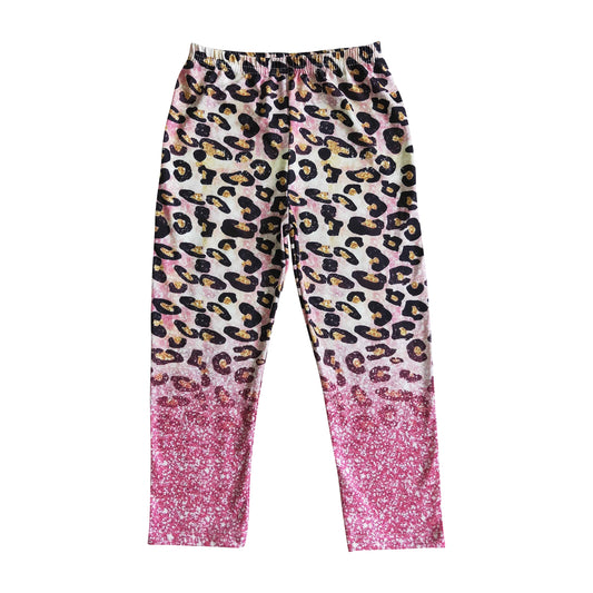 kids pink leopard legging pants girls clothing