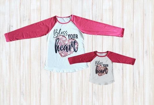 long sleeve bless your heart shirt for girl