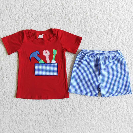tool embroidery boy’s outfit clothing set