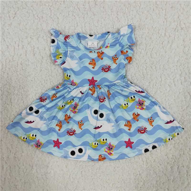 blue shark dress beach wear