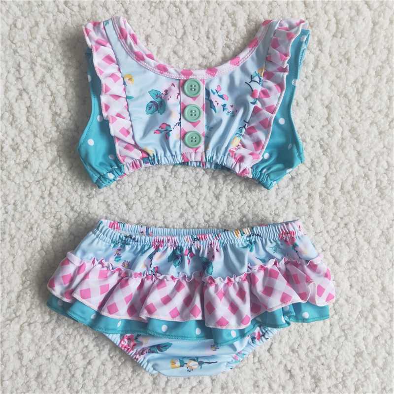 kids girl's clothing mini summer swimsuit 2pcs