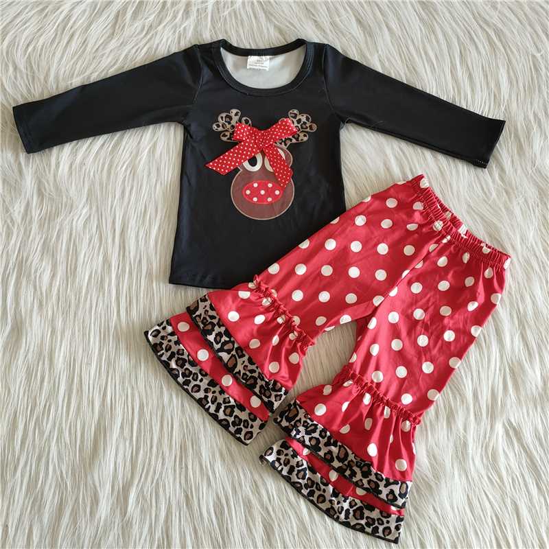 Cute Deer Print Christmas Outfit