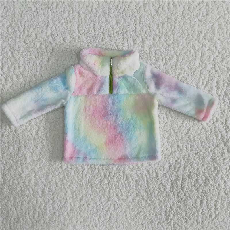 tie dye pullover zip fur top clothing
