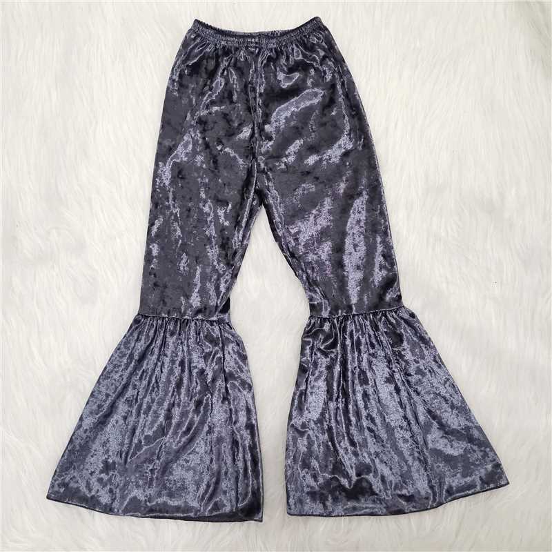 Grey Velvet Bells Pants