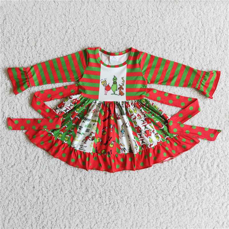 Red Green Striped Large Twirls