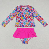 two pieces rash guard swimsuit girl swimwear