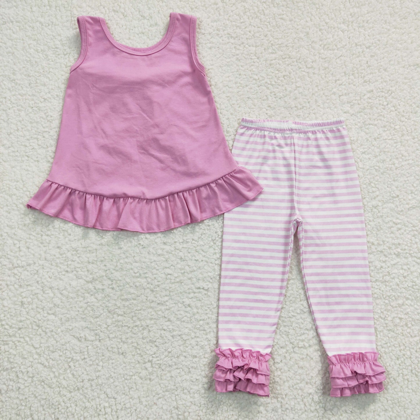 spring pink ruffle pants set bow outfit