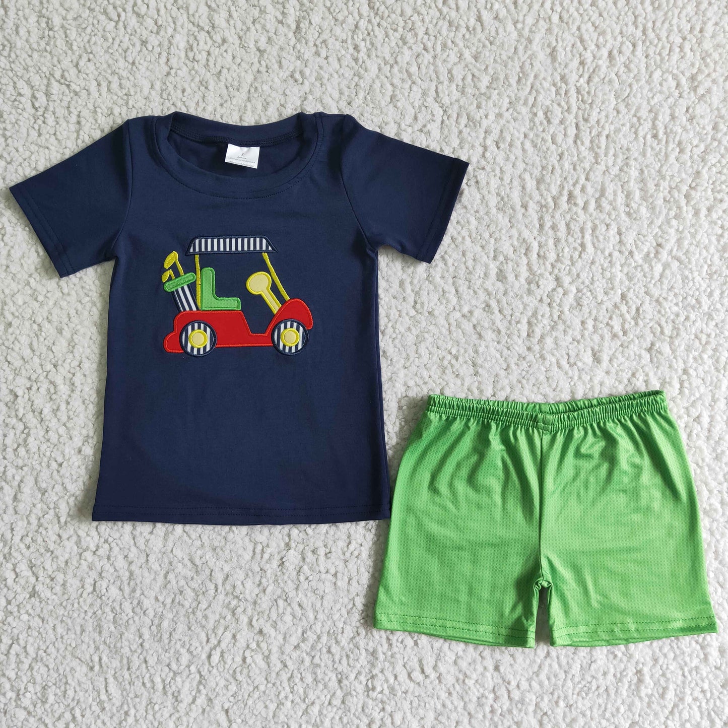 farm truck embroidery boy’s outfit clothing set