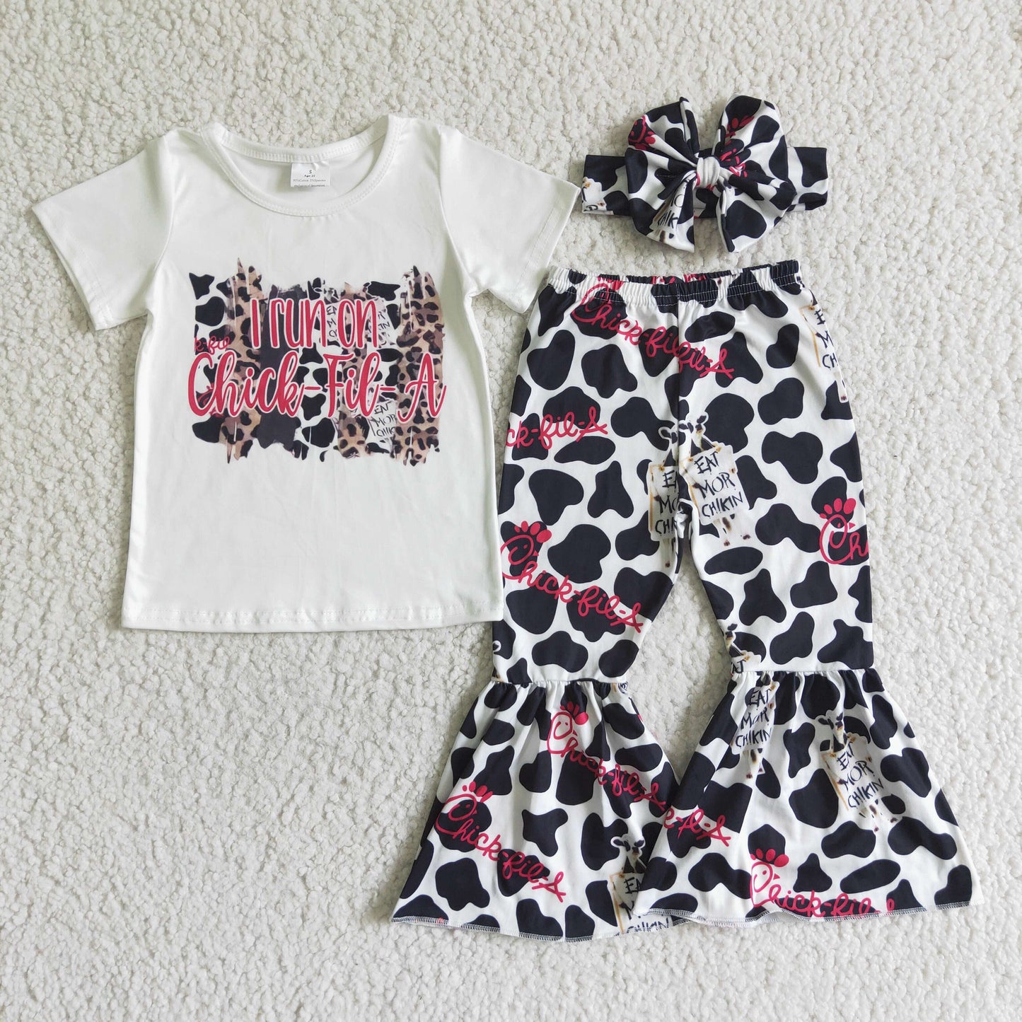 chick-fil-a outfit milk cow bells set(headband order extra)