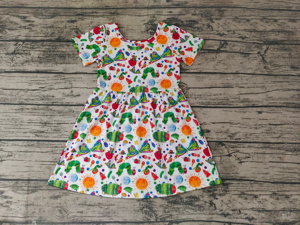 dress for girl caterpillar butterfly print