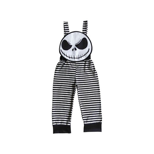 kids boy halloween black stripe overall jumpsuit