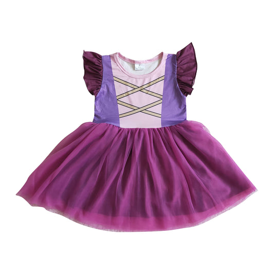 girls Halloween witches  purple tulle dresses