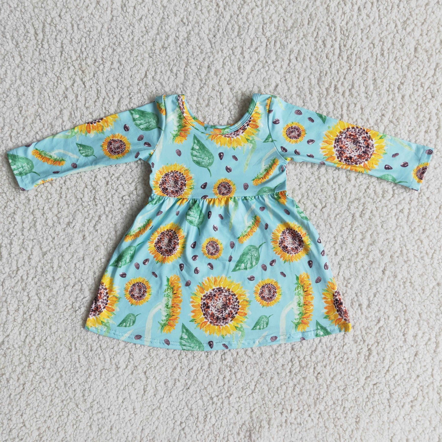 Long Sleeve Sunflower Dress