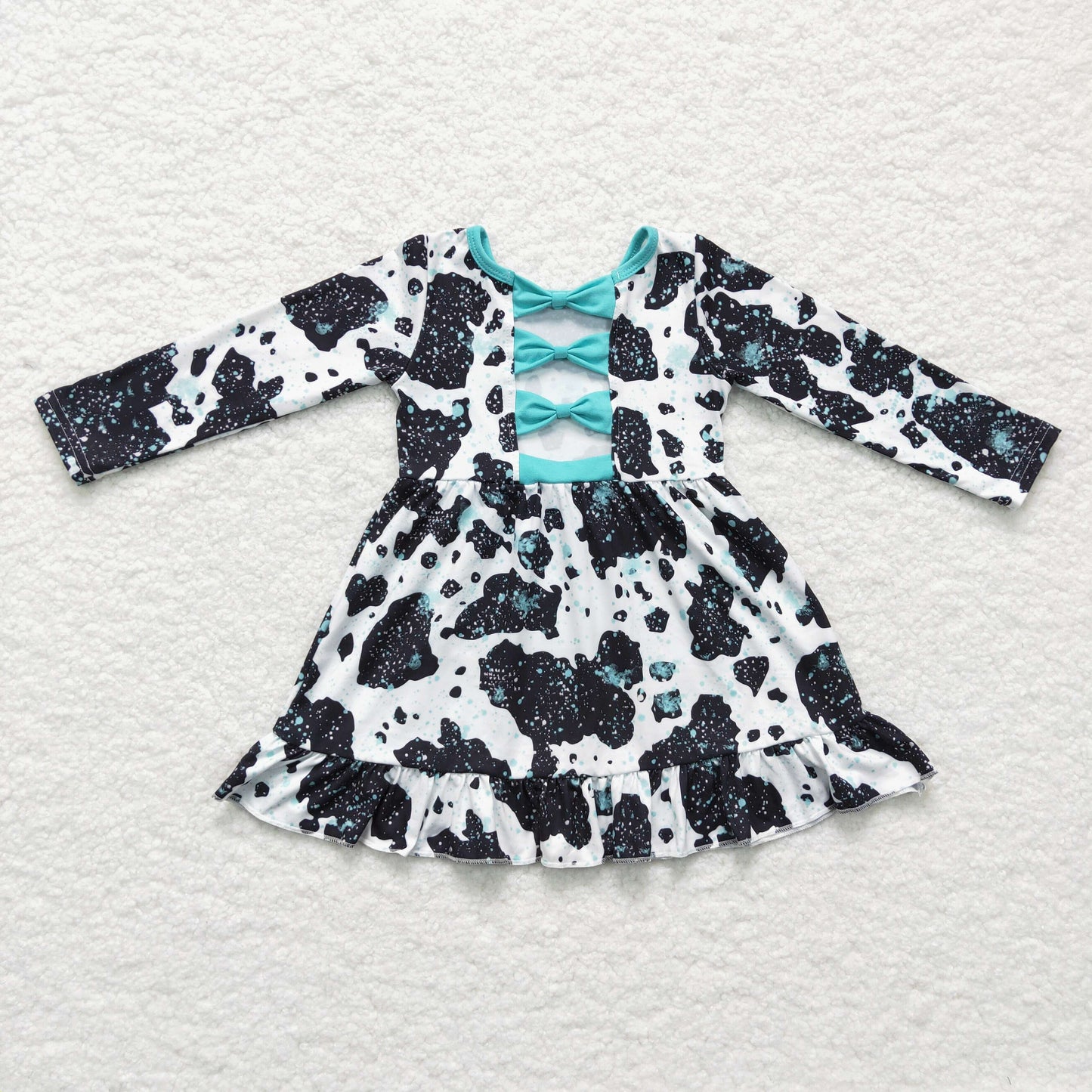 long sleeve dress with back bow cow
