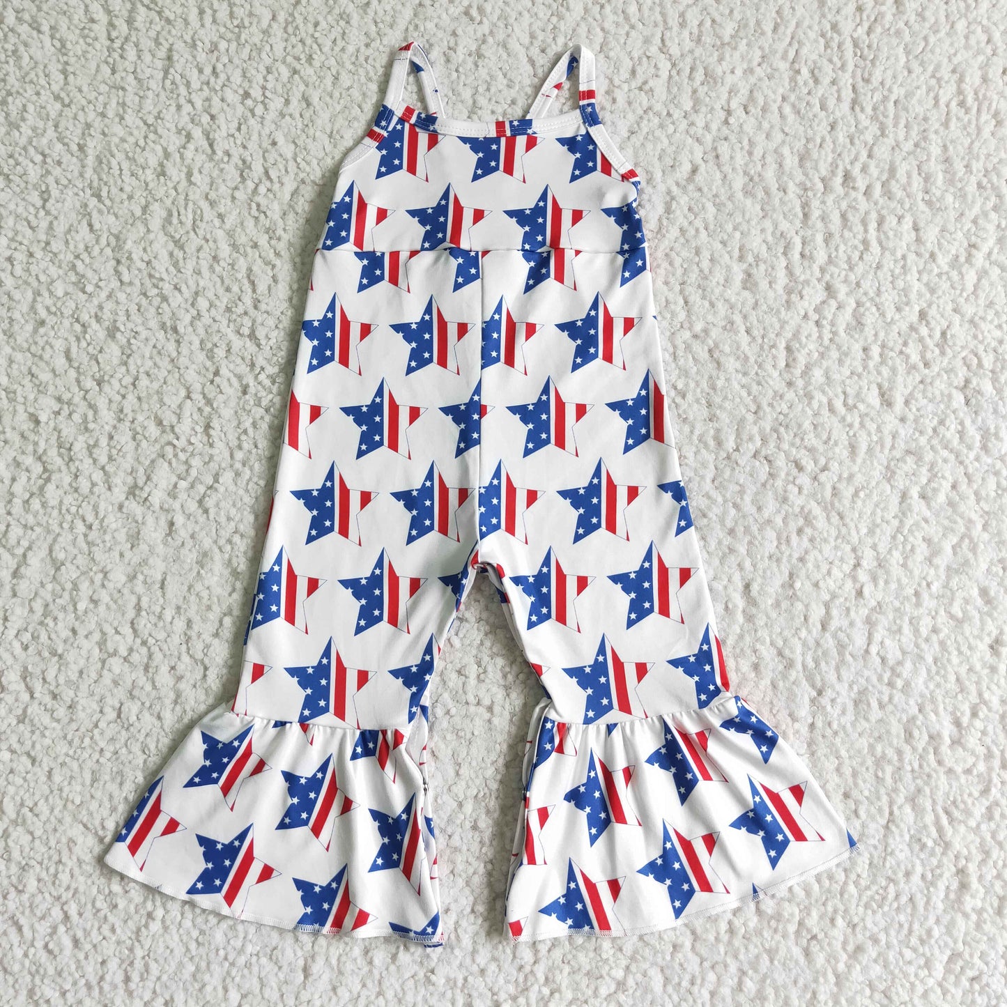 4th of july stars jumpsuit girl