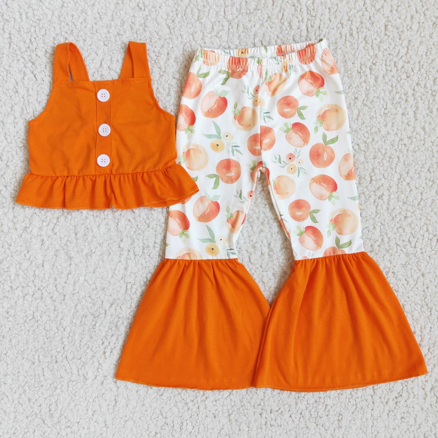 Orange Ruffle Top Peach Bells Outfit