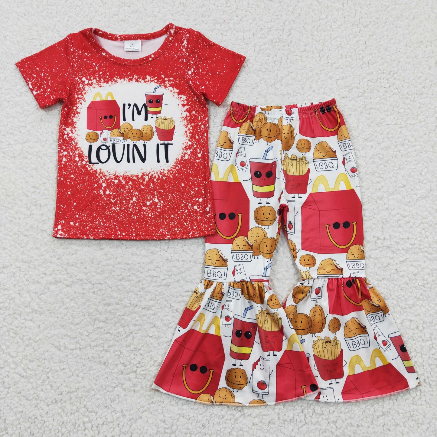 Potato fries bell bottom set girls outfits