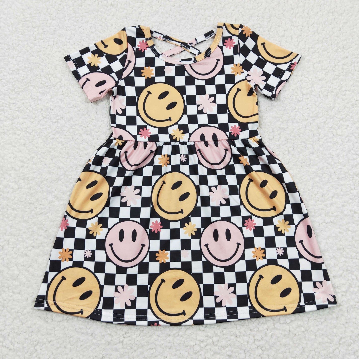 toddler girl summer dresses smiley checkered dress