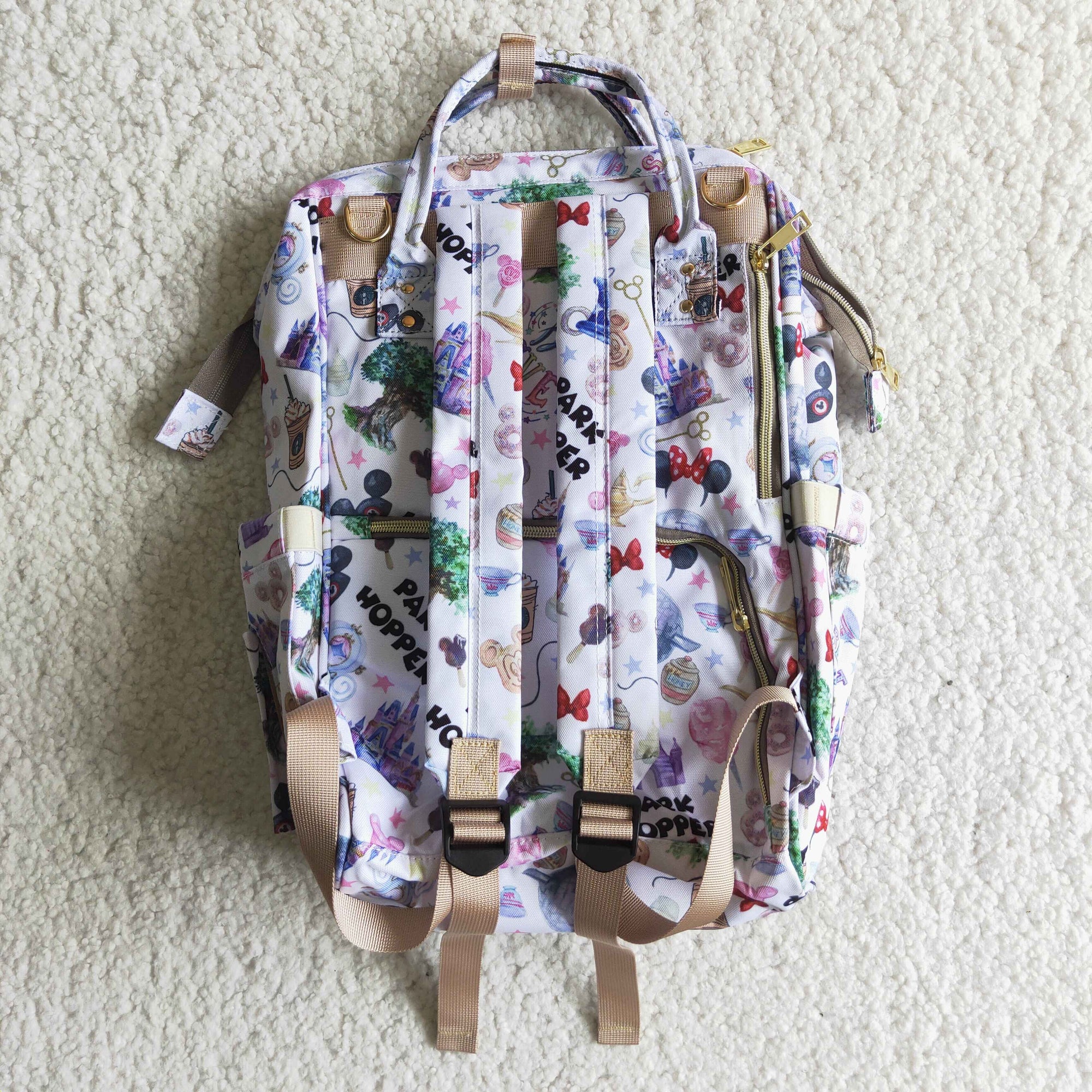 polyster+nylon diaper bag backpack