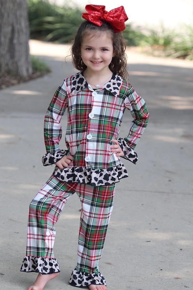 Plaid Leopard Pajamas Girl