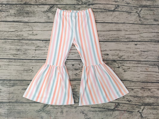 colored stripe bell bottom flare pants