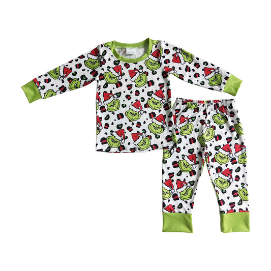 leopard grinchey christmas pajamas baby boy sleepwear