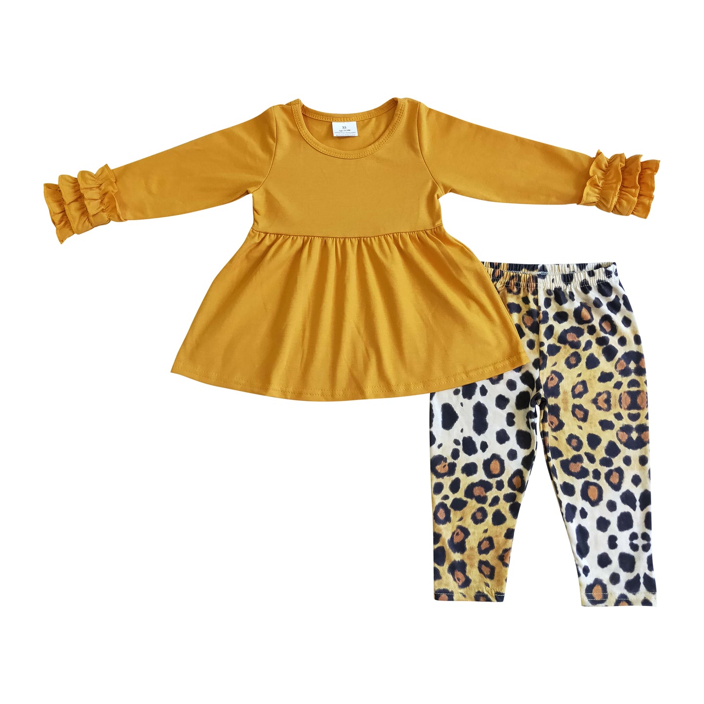 mustard cotton leggings outfit autumn clothes for girls