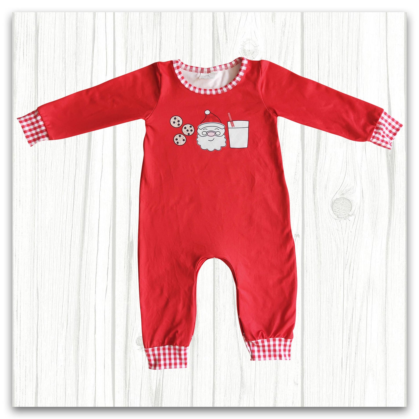Cute Red Biscuits Christmas Romper Boy