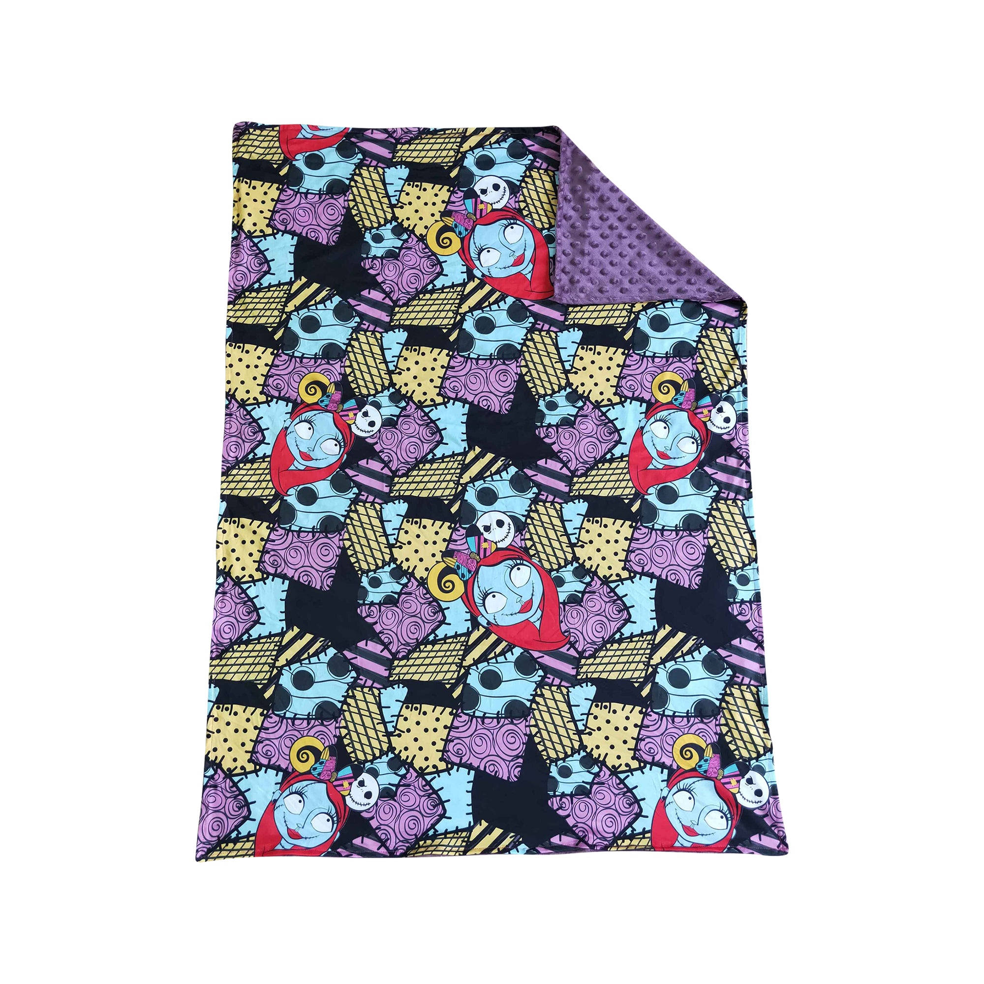 purple nightmare minky blanket for halloween
