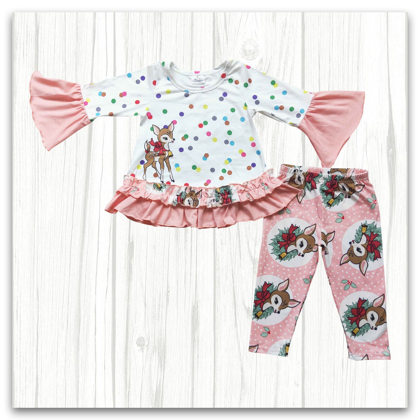 Pretty Ruffle Deer Outfit for Christmas
