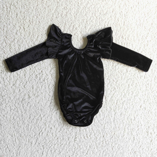 black velvet long sleeve romper baby clothing