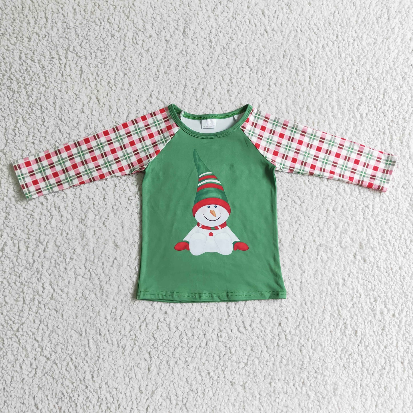 boy raglan top clothing christmas snowman