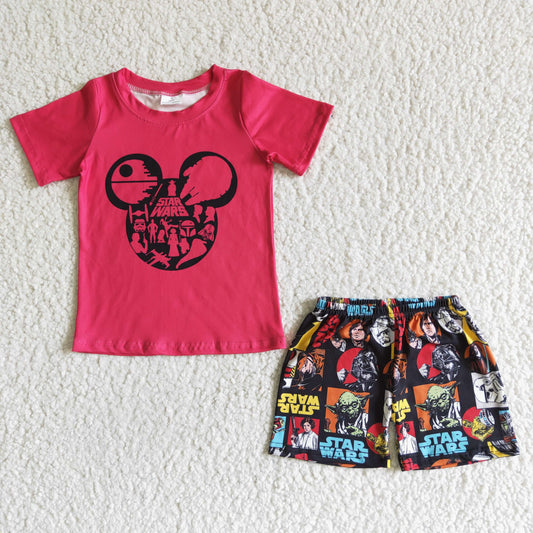 summer kids boy's cartoon shorts set clothing boy
