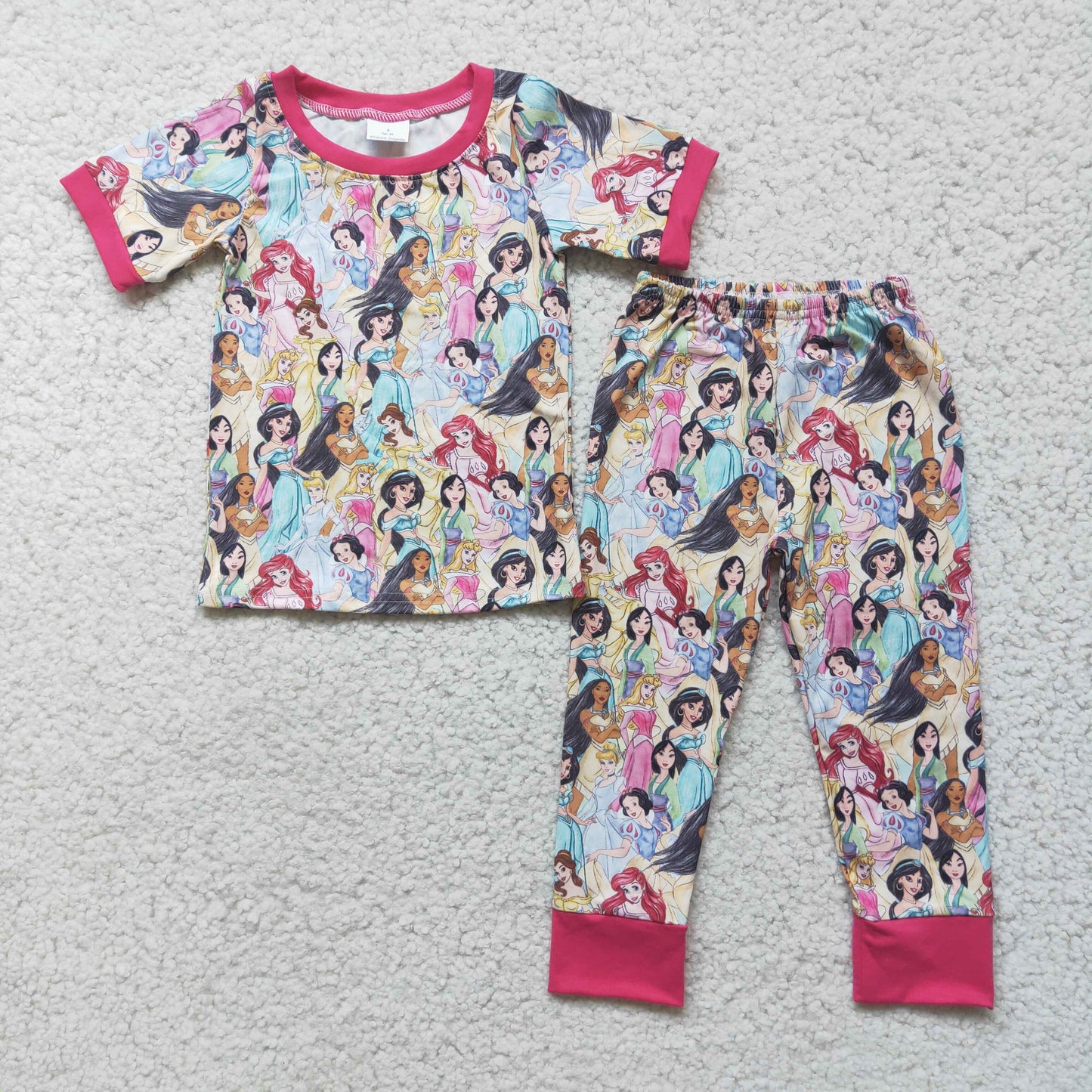 girl’s outfit short sleeve princess pajamas