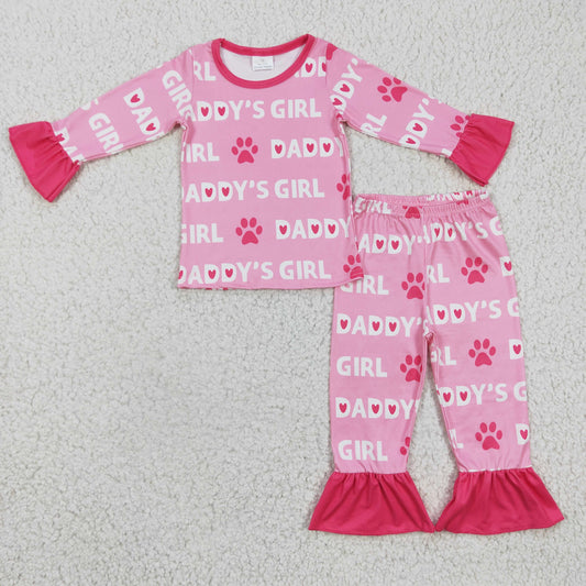 pink daddy's girl pajama clothing set