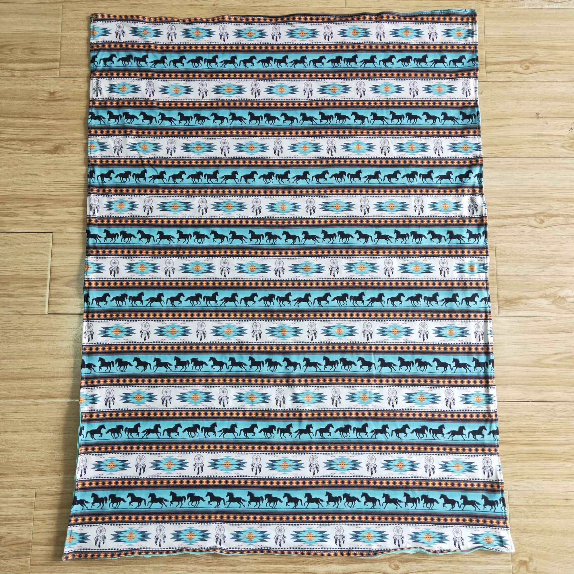 Soft Horse Print Minky Blanket