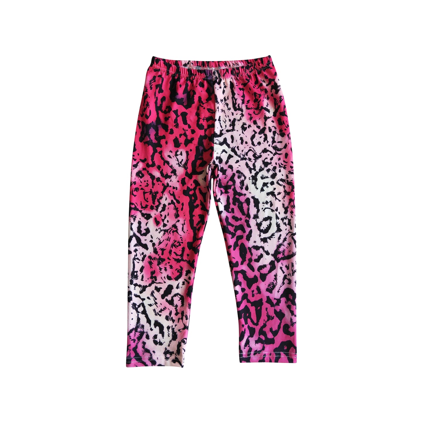 1pcs hot pink bleached leopard leggings for girl
