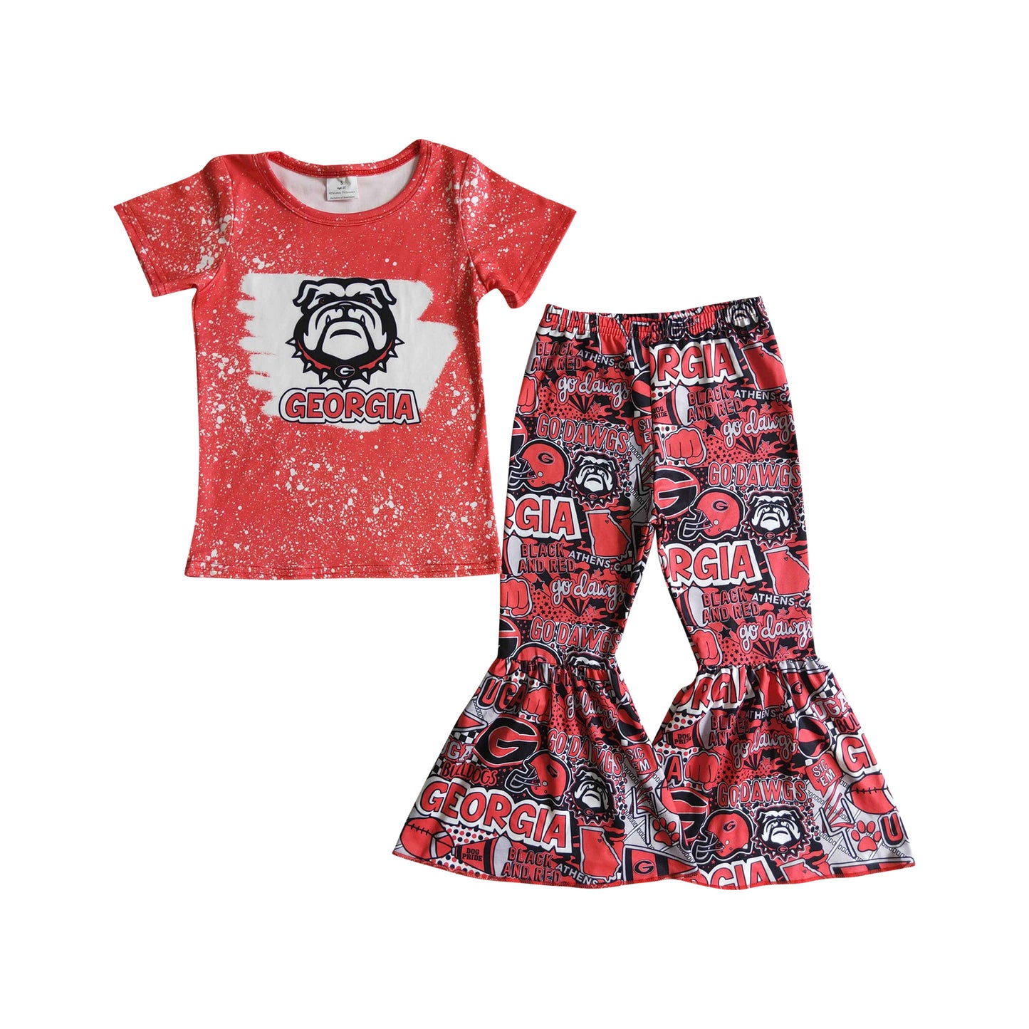 kids clothing short sleeve bulldog football clothes set