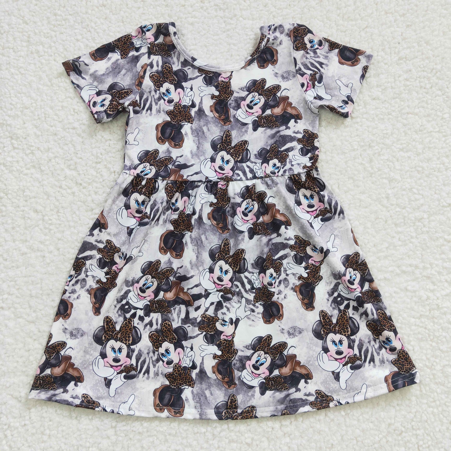 short sleeve cartoon mouse character dress