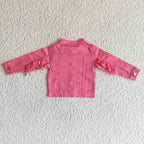 fashion hot pink denim jacket top