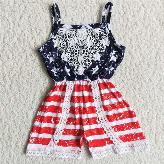 girl’s outfit jumpsuit romper for 4th of July