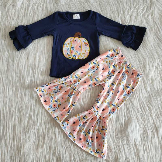 Floral Pumpkin Embroidery Outfit