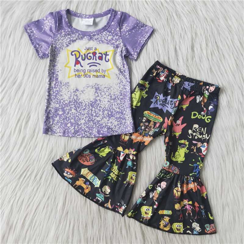 girls purple rugrat bells set