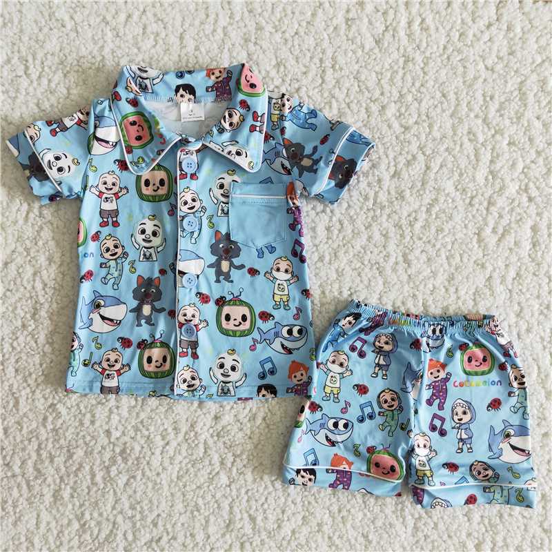 blue pajamas boy clothing