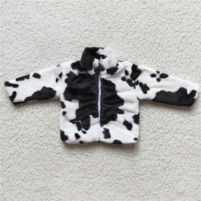 girl's cow fur jacket top for winter